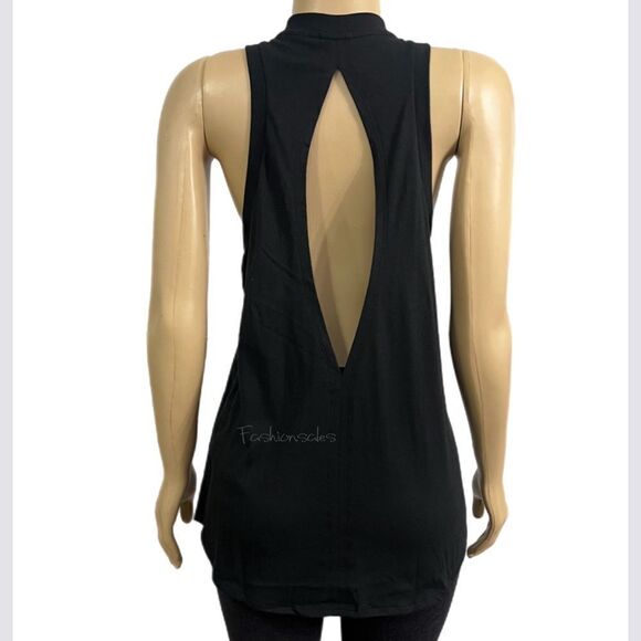 Victoria’s Secret Pink Logo Racerback Open Back tank top black Xlarge - Picture 2 of 3